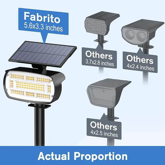 Fabrito Solar Spot Lights Outdoor 136 LEDs, Large Area Lighting Solar Lights Outdoor, 6 Pack IP65 Waterproof Landscape Spotlights Auto On/Off for Yard, Garden, Pathway, Plants,Tree (Warm White) by GreenHaven Gardens