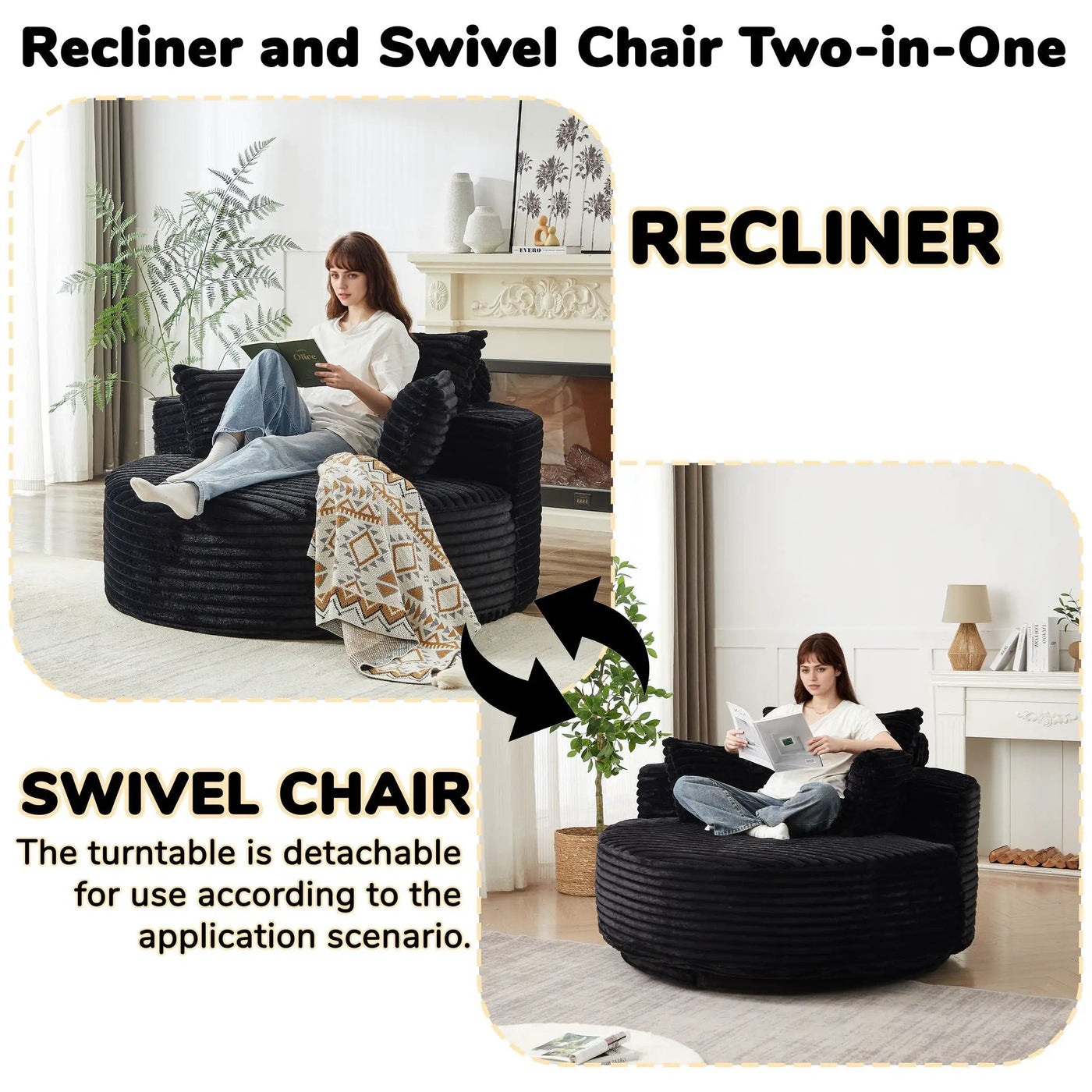Swivel Chair With 360° Rotation For Living Room by HouseOfZazla