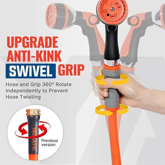 YAMATIC Heavy Duty Garden Hose 5/8 in x 50 ft with Swivel Fitting, Super Flexible Water Hose, All-weather, Lightweight, Burst 600 PSI by GreenHaven Gardens