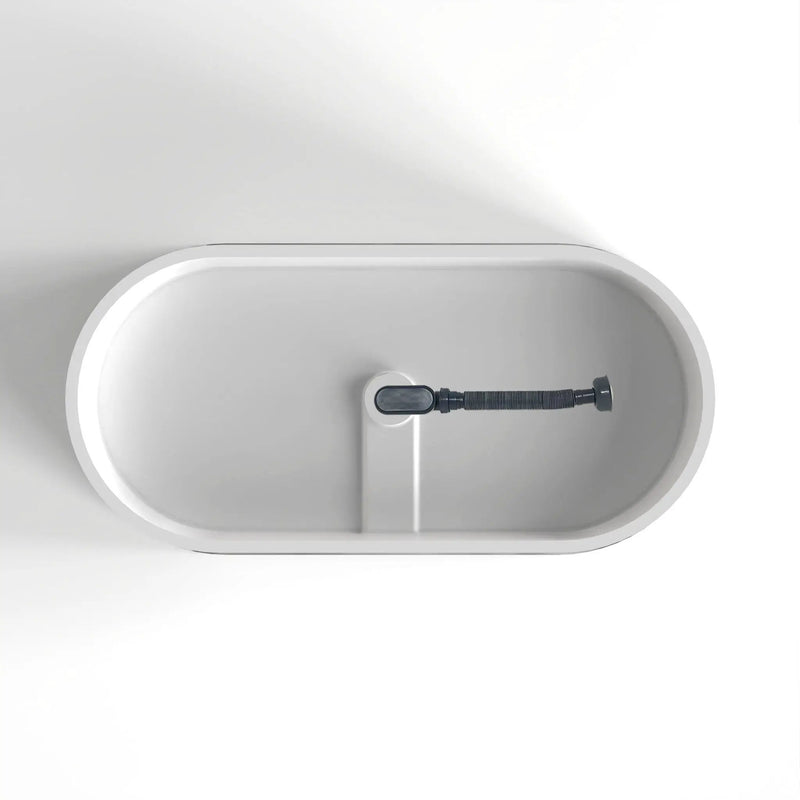 Solid Surface Soaking Freestanding Bathtub For Bathroom - Matte White by HouseOfZazla