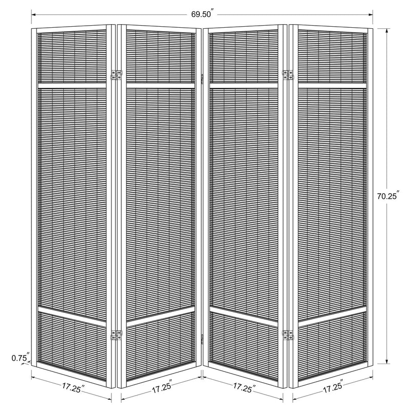 Pearce 4-panel Bamboo Room Divider Folding Screen Natural by Unique Piece Furniture