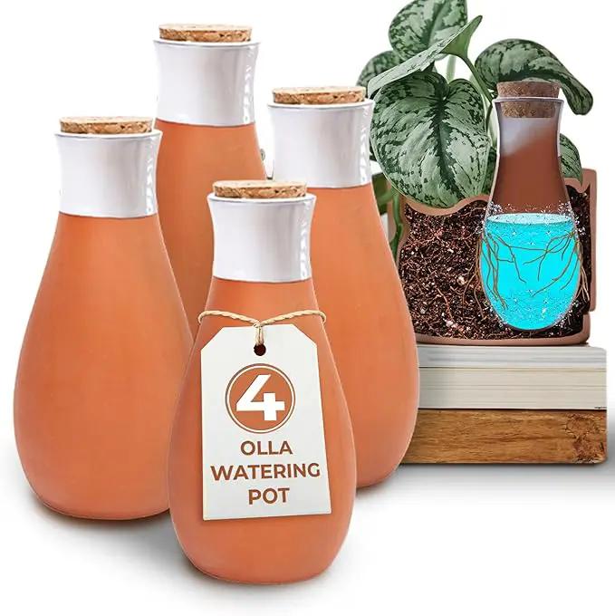 Plant Self Watering Globes - Terracotta Watering Spikes - Slow Release Olla Watering Pots - Drip Irrigiation Olla System by GreenHaven Gardens