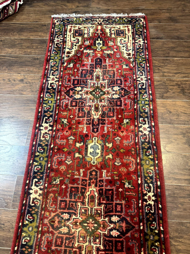 Indo Persian Heriz Runner Rug 3 x 17, Geometric Long Runner Carpet for Hallway, Medallions, Wool Runner Rug 3x17 by Jewel Rugs