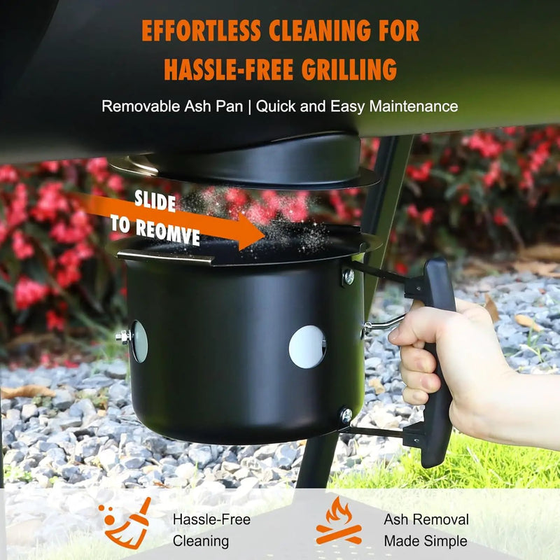 Realcook BBQ Barrel Charcoal Grill: Spacious Premium Outdoor Barbecue Grills with Side Tables - Perfect for Outdoor Cooking Backyard Grilling Patio Tailgating Camping Picnic and Party by GreenHaven Gardens