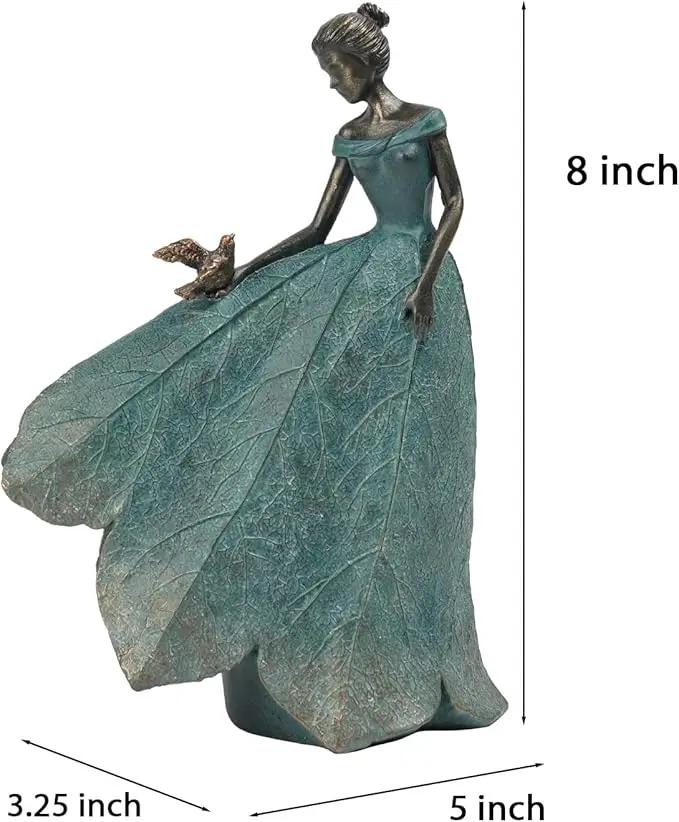 Guichifun Fairy Statue Collection Home Decoration - Leaf Angel Girls Resin Gardening Gifts for Women Statues for Garden Fairy Indoor or Outdoor Yard Figurines 5.5 x 3.25 x 8 Inch by GreenHaven Gardens
