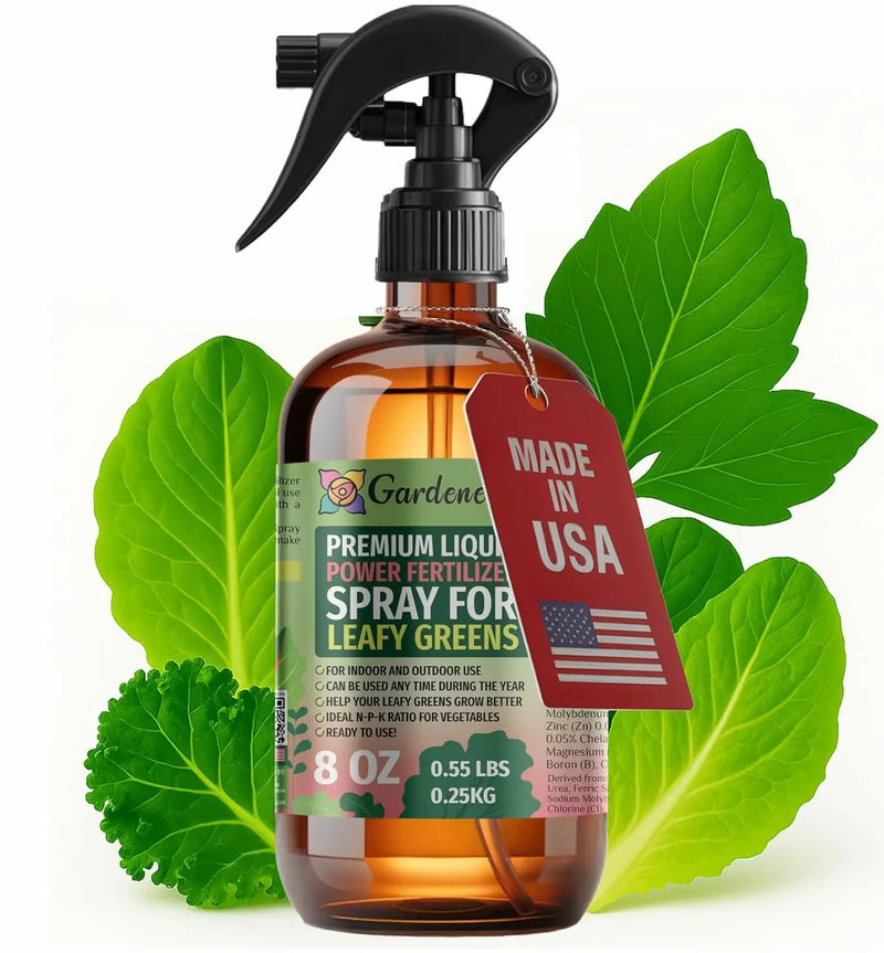 Liquid Power Leafy Greens Fertilizer Spray – Ready-to-Use Liquid Plant Food Mist for Leafy Greens – Easy Application – Fast-Acting Formula for Growth, Roots & Yield – Indoor & Outdoor Use – 8 oz by GreenHaven Gardens