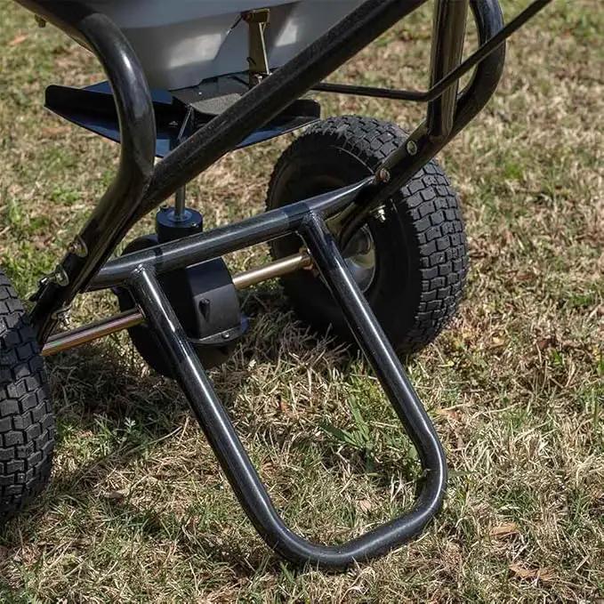 Titan Attachments 70 LB Professional Fertilizer Push Broadcast Spreader, Spreads 10 to 12 FT, Lawn Care and Ice Melter, Yard Tool by GreenHaven Gardens