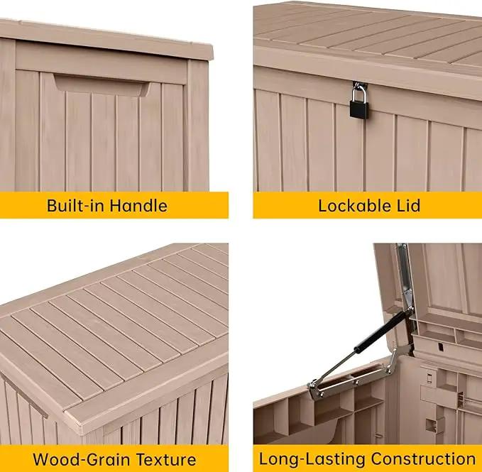 DRATO 180 Gallon Deck Box, Waterproof Resin Large Outdoor Storgae Box for Patio Furniture, Patio Cushions, Gardening Tools, Pool and Sports Supplies, Lockable by GreenHaven Gardens