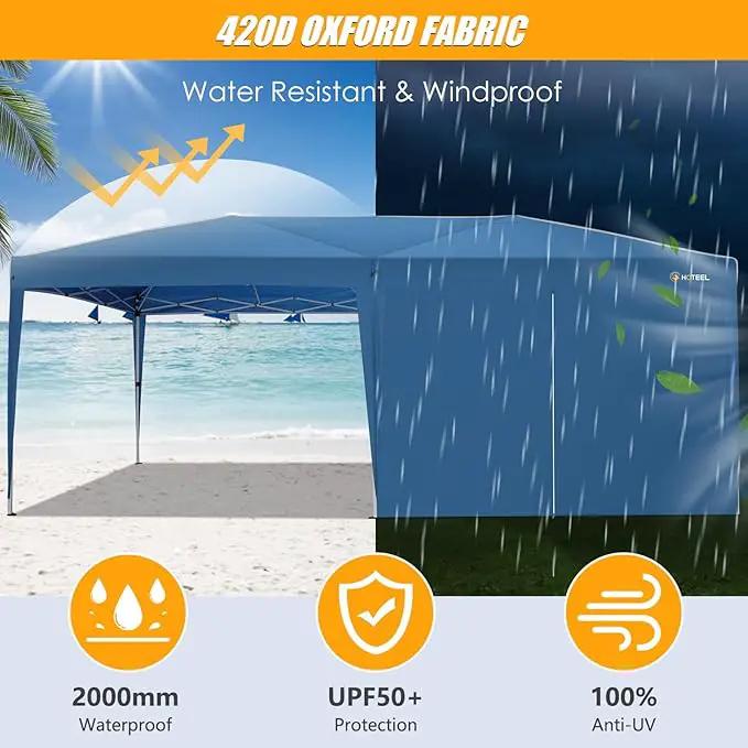 HOTEEL 10x20 Pop up Canopy with 6 Sidewalls, One Push Instant Setup Outdoor Canopy Tent with Reinforce Rod, Weight Bag, for Parties, Events, Blue by GreenHaven Gardens