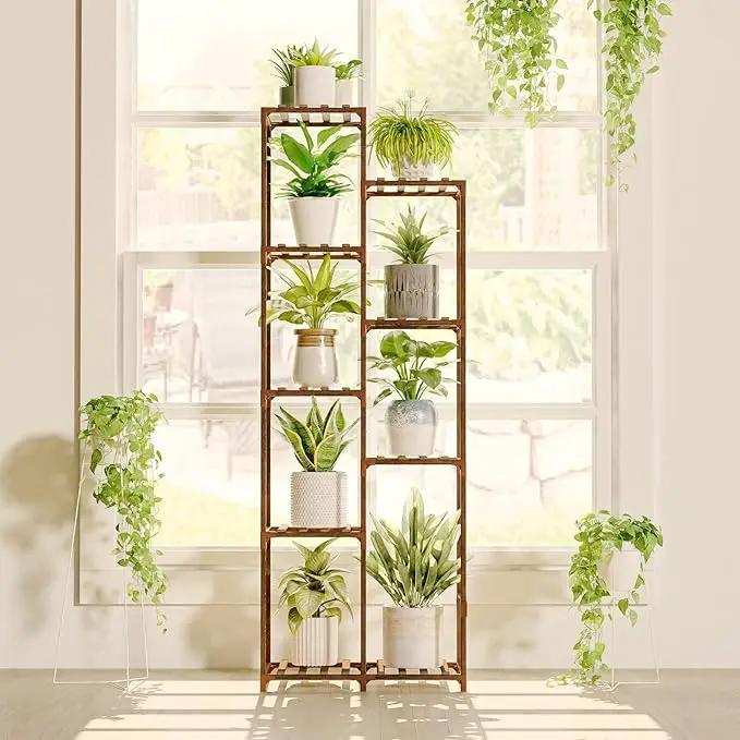 Bamworld 62 " Tall Plant Stand for Indoor Plants Outdoor Corner Plant Shelf Flower Stands for Living Room Balcony and Garden by GreenHaven Gardens