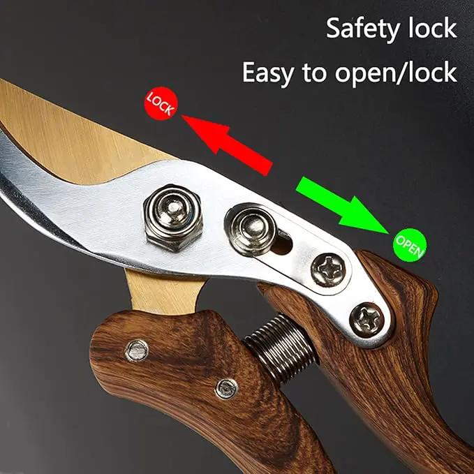 Garden Shears, Japanese Floral branch cutters, Snips for Gardening, Flower scissors Florist clippers, Hand Held Pruners for Gardening Heavy Duty, Pruning shears for garden (Wood grain) by GreenHaven Gardens