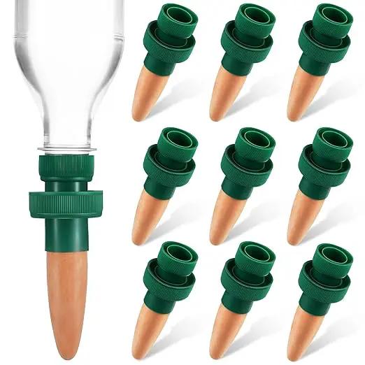 Patelai Terracotta Plant Watering Spikes Self to Use with Cola Bottles Houseplant Watering Stakes Automatic Irrigation System (10 Pack,Terracotta) by GreenHaven Gardens
