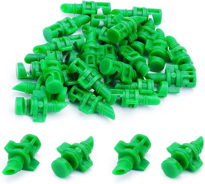 MroMax 25Pcs 180 Degree Micro Sprayer Automizing Sprinkler Nozzle Hydroponic Aeroponic Misters Fan Jet for Miniature Garden Lawn Plant Irrigation System Green by GreenHaven Gardens