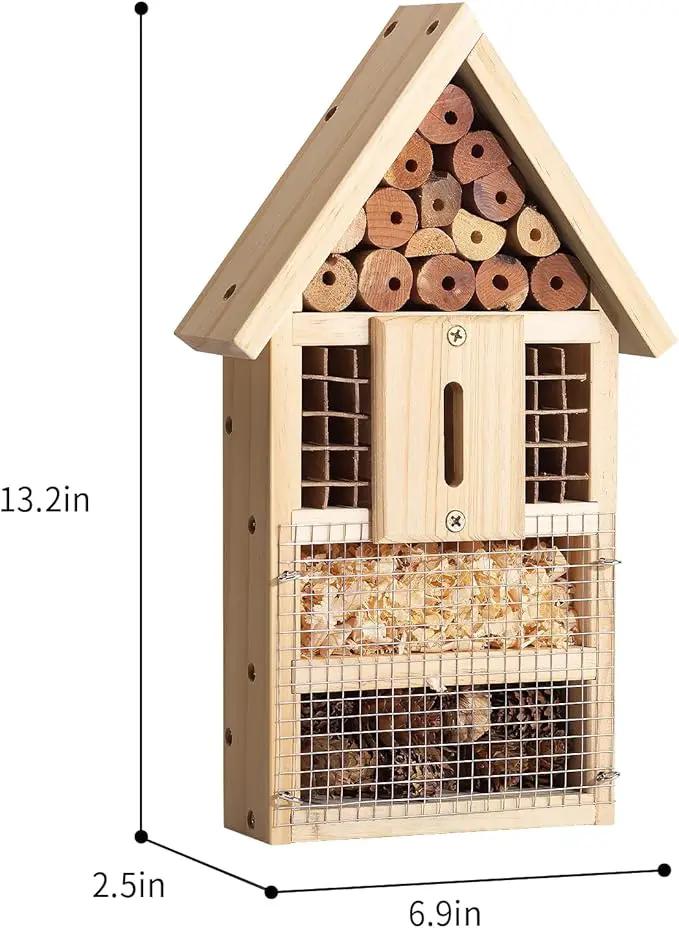 2 PK Large Cedar Wood Insect House Kit for DIY Project Backyard Insect House, Bee House, Nesting Habitat Shelters, Garden Shelter for Bees, Butterflies, Bugs by GreenHaven Gardens
