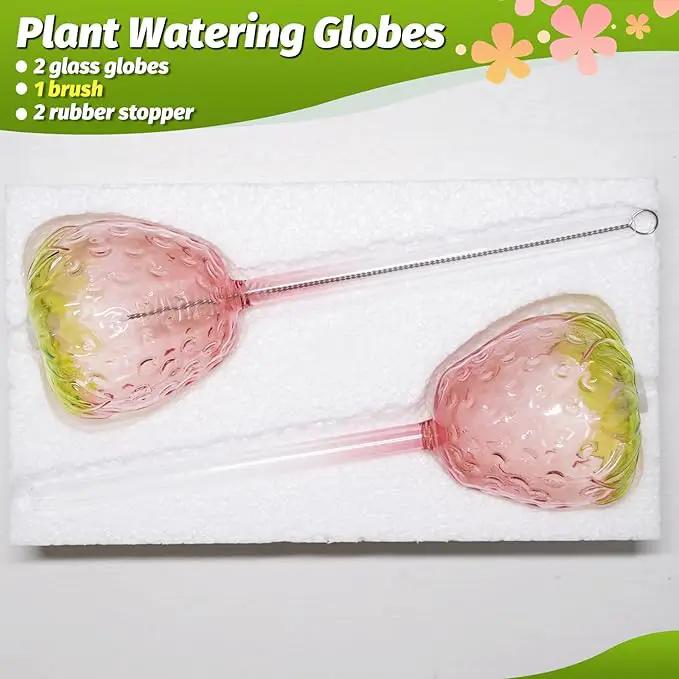 Plant Watering Globes, 2pcs Self Watering Planter Insert, Glass Watering Bulbs for Indoor Outdoor Plants, Mushroom Top-Fill Plant Watering Devices for Travel Vacation While Away by GreenHaven Gardens