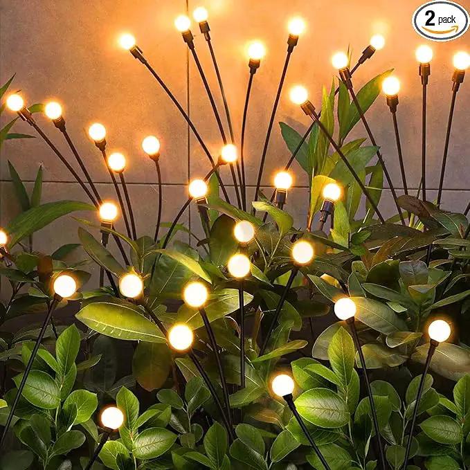 Solar Garden Lights Outdoor,2 Pack 16LED Waterproof Solar Powered Lights for Yard Pathway Patio, Swaying Lawn Decor as Gardening Gifts for Women Holiday by GreenHaven Gardens