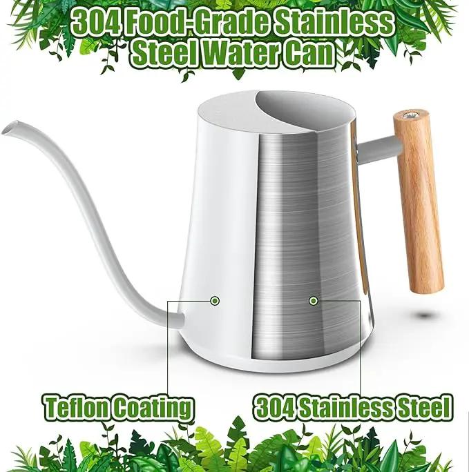 Green Moon Water Can Indoor Plant White 35oz with Long Spout Mini Water Can Indoor Metal Watering Can Pot for Indoor House Plant Bonsai Outdoor Garden Flowers Modern Decorative by GreenHaven Gardens