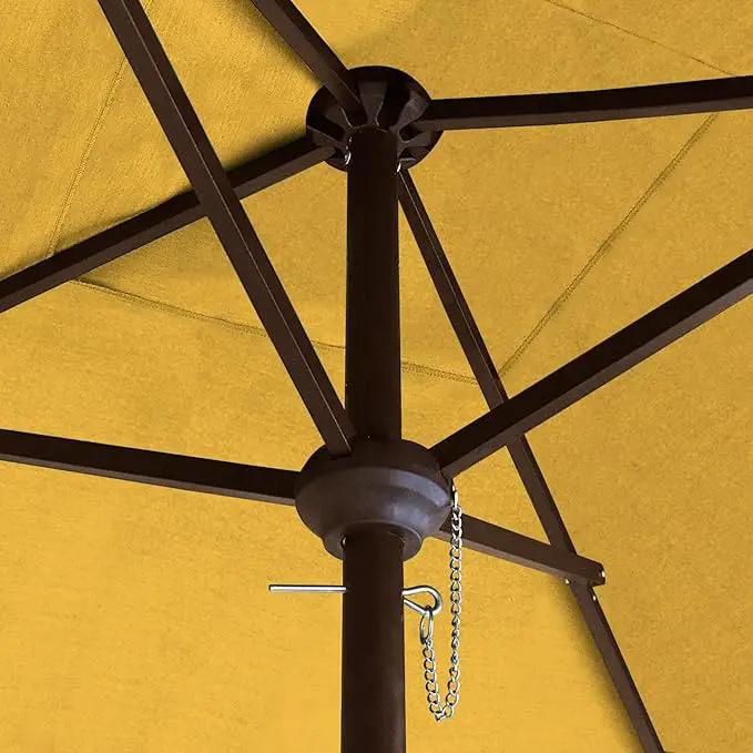 EliteShade USA 10-Year-Non-Fading 6x6Ft Square Market Umbrella Patio Outdoor Table Umbrella with Ventilation, Sunflower Yellow by GreenHaven Gardens