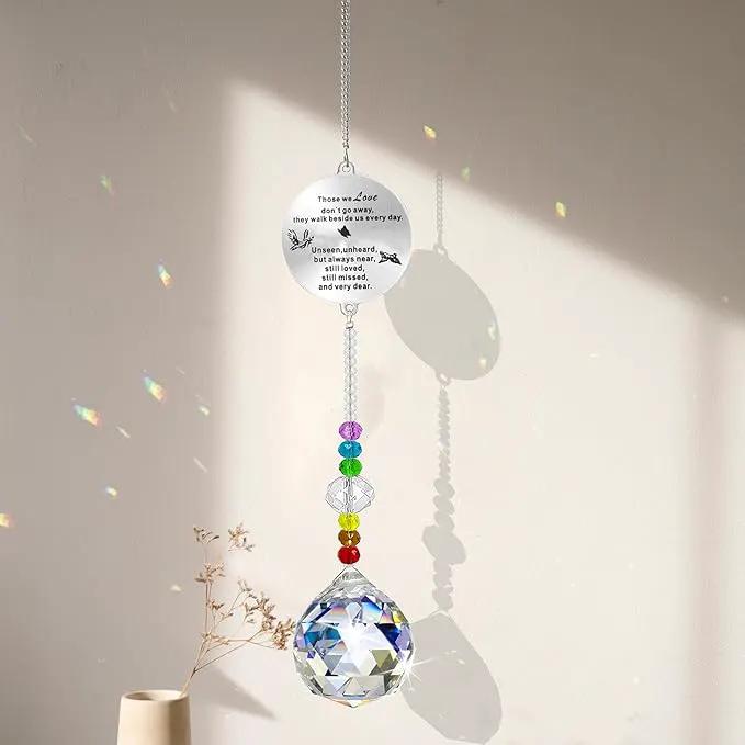 Memorial Gifts Crystal Suncatcher,Unique Sympathy Gifts for Loss of Loved One,Rainbow Maker Bereavement Gifts Box for Loss of Father Mom Dad Son Daughter Husband Brother Grandmother (Wing) by GreenHaven Gardens