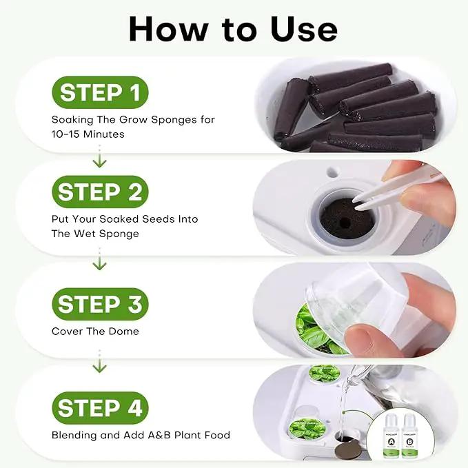Ahopegarden 50pcs Hydroponic Pods Kit: Compatible with AeroGarden Herb Kits with 50 Grow Sponges; 50 Pods Lable, Highly Breathable - Indoor Garden Kit Supplies for Most Brands by GreenHaven Gardens