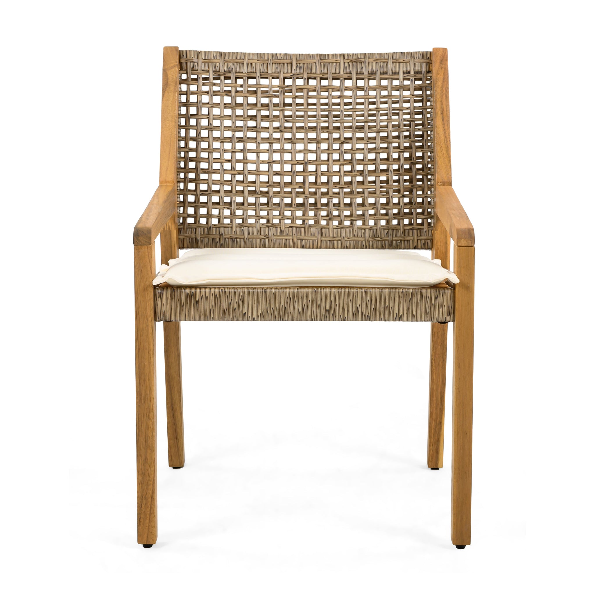 Outdoor Dining Chair - Acacia Wood & Wicker by HouseOfZazla