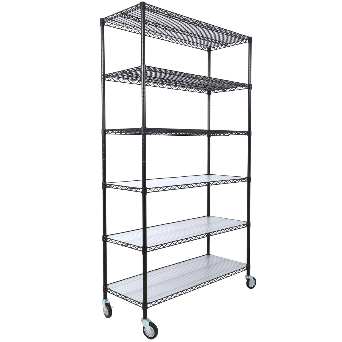 6 Tier 6000Lbs Capacity Nsf Metal Shelf Wire Shelving Unit, Heavy Duty Adjustable Storage Rack With Wheels & Shelf Liners For Commercial Grade Utility Steel Storage Rack, photo 24 of 40