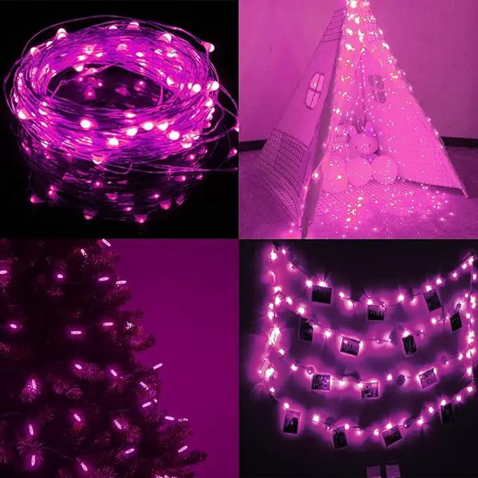 66Ft 200 LED Pink Fairy Lights Plug in, Waterproof String Lights Outdoor Indoor 8 Modes Bedroom Decor, Twinkle Light for Girl's Room Garden Party Mother's Day Valentines Decorations by GreenHaven Gardens