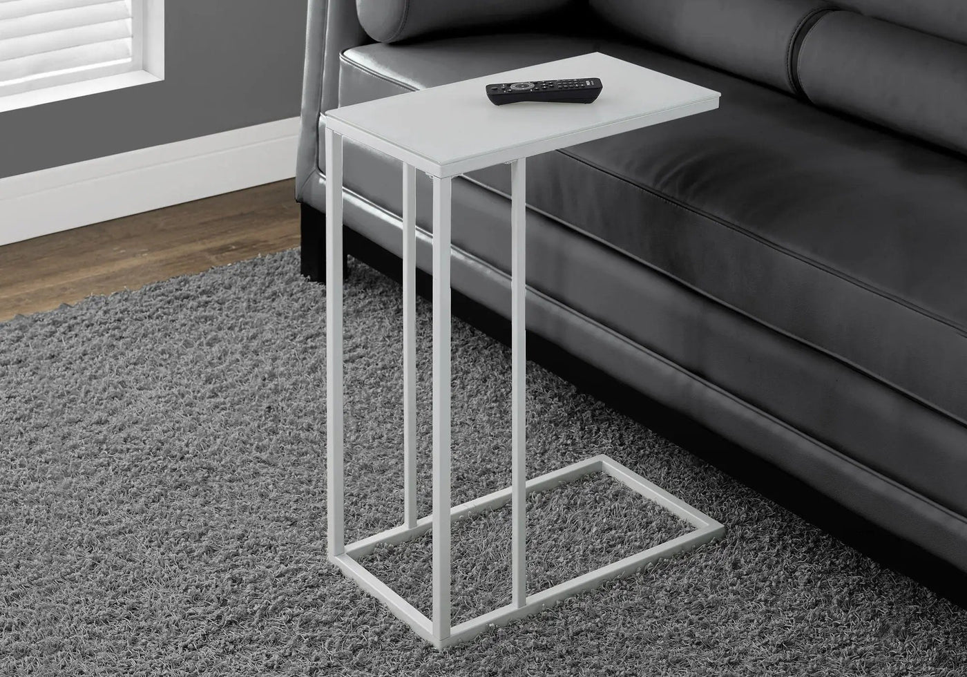 Accent Table, C-Shaped with Tempered Glass - Contemporary & Modern by HouseOfZazla
