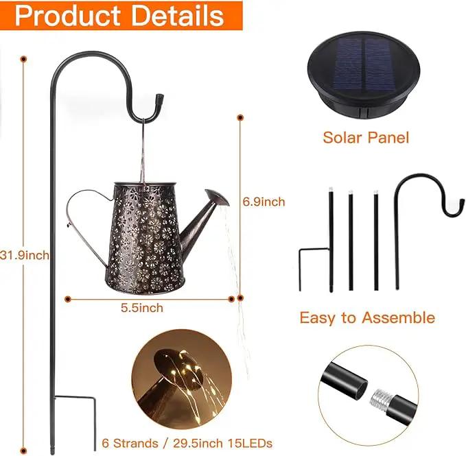 Solar Watering Can with Lights,Solar Outdoor Garden Decor Waterproof Large Hanging Lantern Landscape Lights Outside Decorations for Yard Clearance Porch Patio Pathway Gardening Gift by GreenHaven Gardens