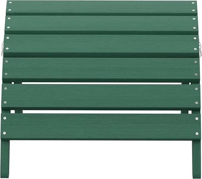 SERWALL Folding Adirondack Ottoman Without Assembly, Green by GreenHaven Gardens