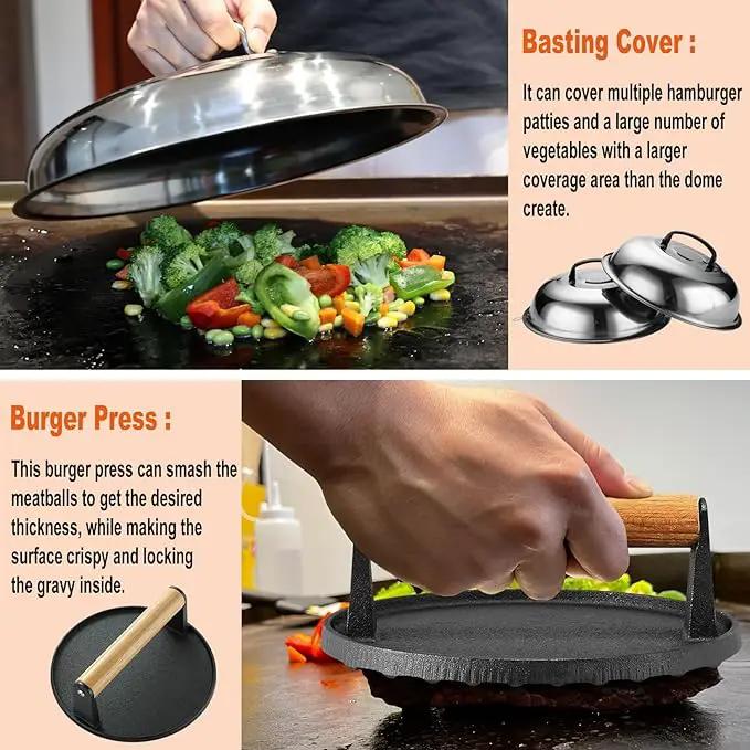 38PCS Griddle Accessories Kit, Professional Grill Tools Set for Outdoor Barbecue, Stainless Steel Griddle Spatula Set with Tongs, Smash Burger Press, Carry Bag, Perfect Grilling Gifts by GreenHaven Gardens