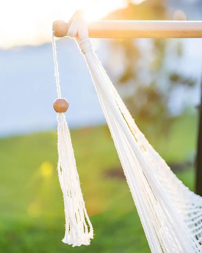 JoyView Hammock Chair with Spreader Bar Caribbean Hammock Swing Chair 300 LBS Weight Capacity XL Rope Hanging Chair for Outdoor Indoor Garden Yard - Purple by GreenHaven Gardens