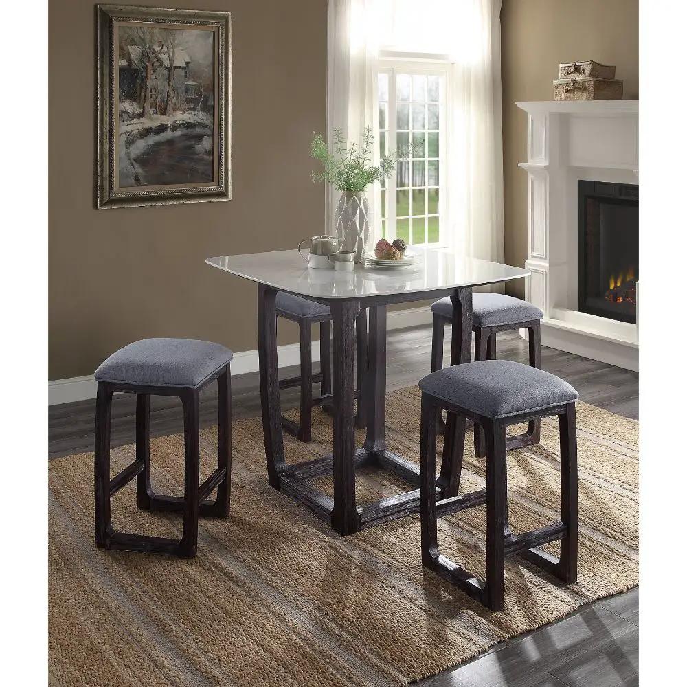 Razo - Counter Height Stool - Fabric & Weathered Espresso by Unique Piece Furniture