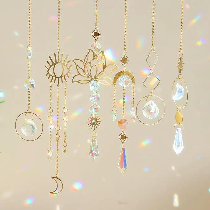 ilclviz Suncatcher Crystal Hanging Sun Catcher Prism with Chain Pendant Ornament Crystal Balls for Window by GreenHaven Gardens