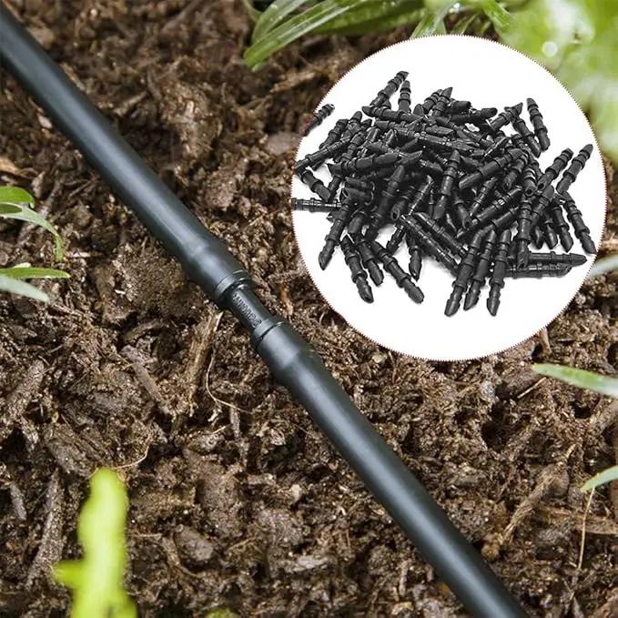 Kalolary 150 Pieces 1/4’’ Straight Barbed Connectors, Fitting Drip Irrigation Fitting Drip Irrigation Barbed Coupling Single Barbed Connector for Irrigation Tubing System and Garden by GreenHaven Gardens