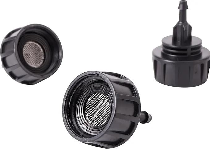 Inner 3/4 inch to Single 1/4 Pipe Joint with Four Black Strainer 6-Point Washers，Garden Irrigation System Used in Gardens,Lawns by GreenHaven Gardens