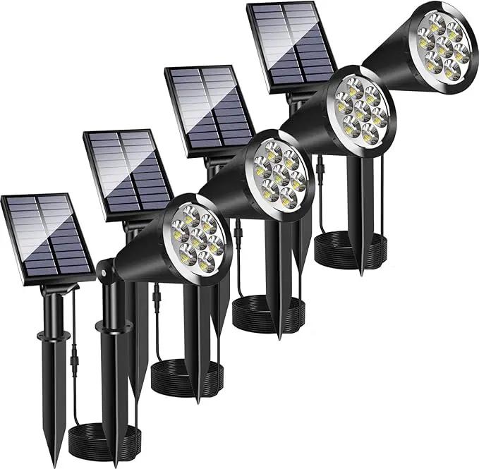 Solar Spot Light Outdoor, Waterproof Solar LED Landscape Lights Dusk to Dawn, 2-in-1 Solar Spotlight Solar Powered Accent Lights for Garden Porch Walkway Patio (4 Pack) by GreenHaven Gardens
