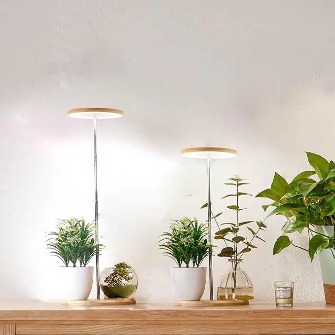 Plant Grow Light for Indoor Plant,Bamboo Mini LED Grow Light Garden,Height Adjustable,Automatic Timer with 8/12/16 Hours by GreenHaven Gardens