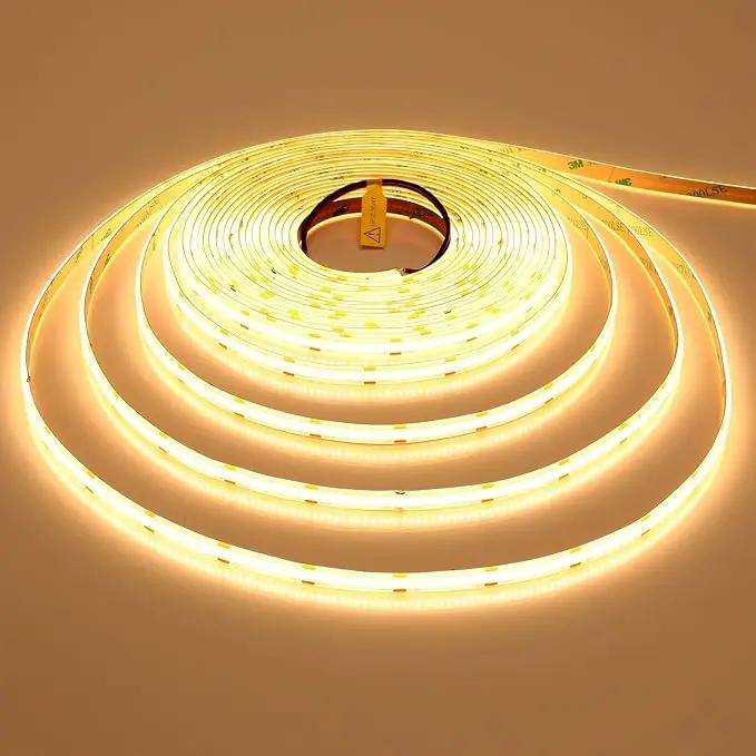 10M/32.8ft 24V COB LED Strip Light Waterproof IP65 Warm White 3000K Uniform Glow 3840LEDs CRI 93+ Flexible LED Tape Lights for DIY Cabinet Bedroom Kitchen Home Decor(No Power Supply) by GreenHaven Gardens