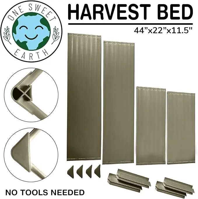 Raised Garden Bed - 2x4 ft Planter Box - Weathered Wood HDPE - No Tools Needed - DIY Kit for Urban Gardening, Flowers, Herbs & Vegetables - Made in The USA by GreenHaven Gardens