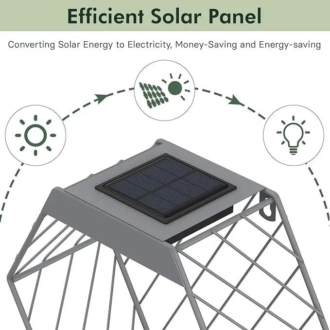 Grand patio Outdoor Leiden LED Solar Hexagon Wall Sconce Planter, with Dusk to Dawn Sensor Decor Wall Lighting for Garage Doorway Patio Yard, Cement Grey (L-Linear) by GreenHaven Gardens