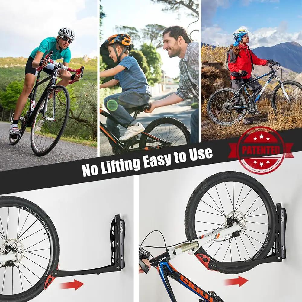 Ultrawall BIKEPAL Swivel Bike Racks - No Lift Wall-Mounted Bike Storage Solution for Home & Garage by GreenHaven Gardens