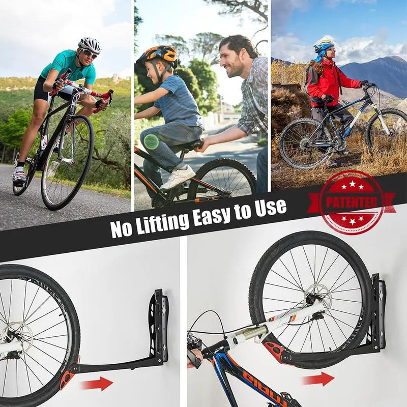 Ultrawall BIKEPAL Swivel Bike Racks - No Lift Wall-Mounted Bike Storage Solution for Home & Garage by GreenHaven Gardens
