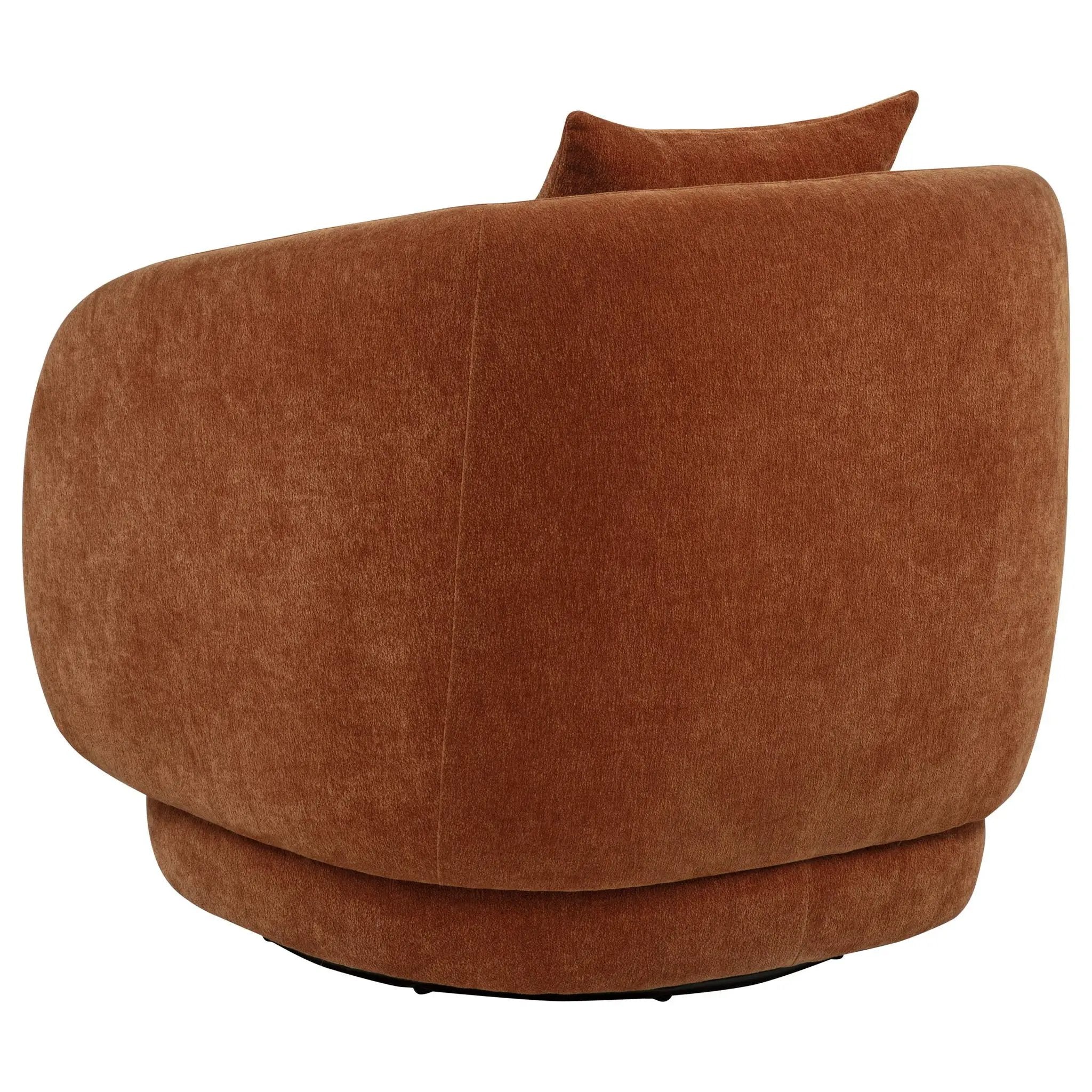Arnaud Chenille Upholstered Swivel Accent Chair Burnt Orange by Unique Piece Furniture