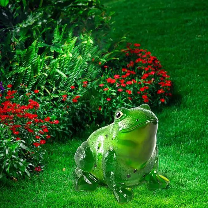 Solar Frog Lights Deck Decorative Lighting Statue Lawn Patio Backyard Outdoor Garden Decoration Housewarming Gift by GreenHaven Gardens