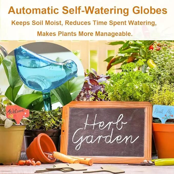 MOONSOUND Plant Self-Watering Bulbs, 10pcs Self Watering Planter Insert, Flower Automatic Watering Drip Irrigation Device, Indoor Outdoor Garden Self Waterer for Plant by GreenHaven Gardens