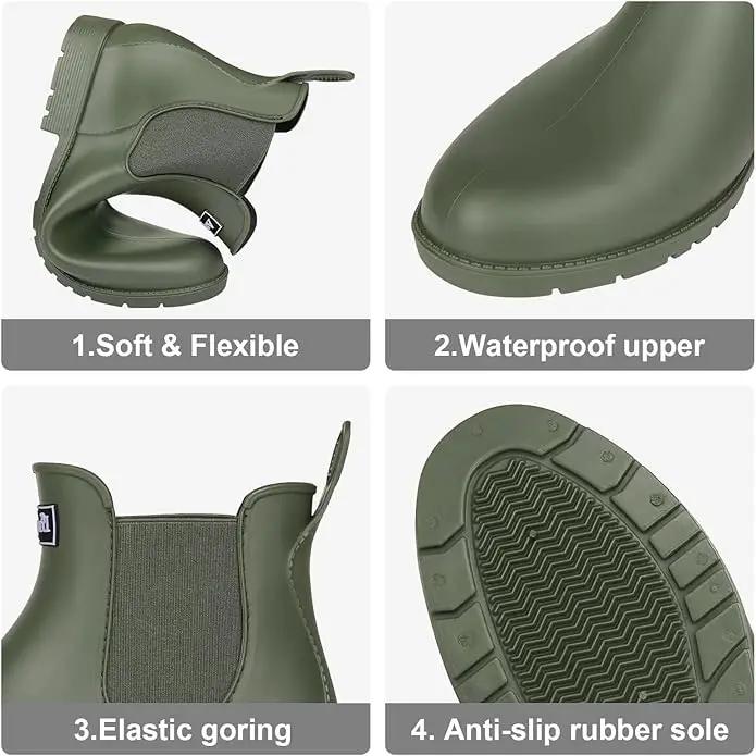 Asgard Women's Ankle Rain Boots Waterproof Chelsea Boots by GreenHaven Gardens