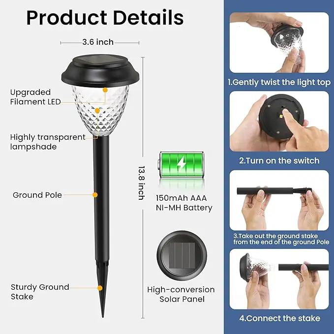 SOLPEX Solar Lights for Outside,10 Pack Solar Lights Outdoor Waterproof,Warm White Outdoor Solar Lights for Yard,Garden,Pathway,Patio and Landscape Lighting Decor by GreenHaven Gardens