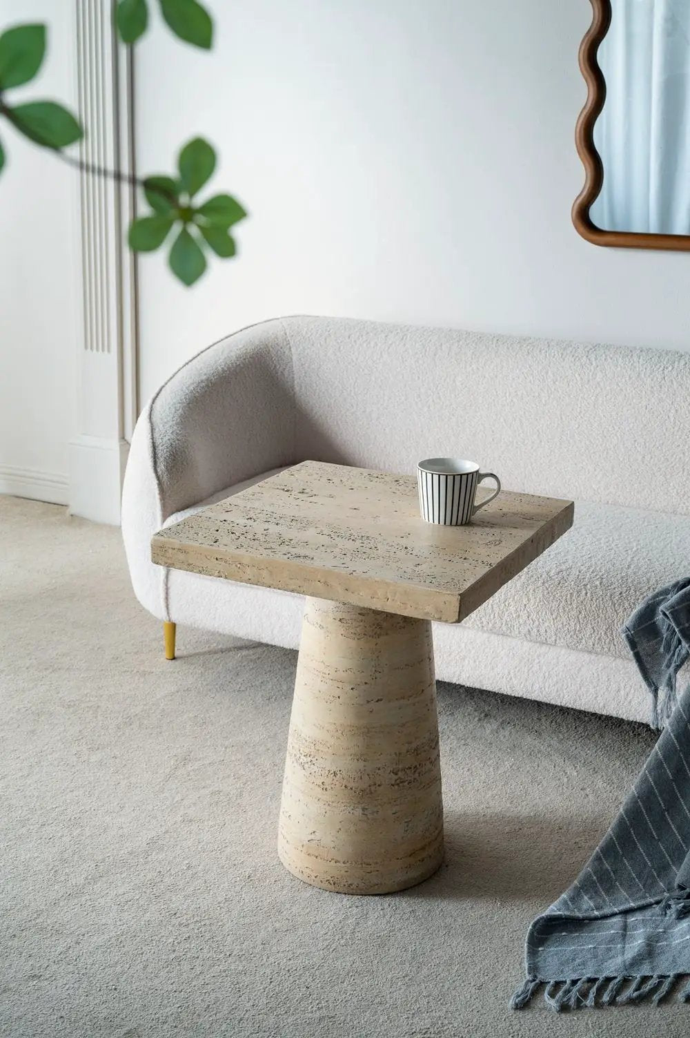 Square Side Table With Pedestal Base by HouseOfZazla
