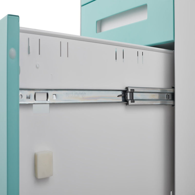 3 Drawer Mobile File Cabinet Under Desk Office, Simple Style Versatile Storage Cabinet For Legal / Letter / A4 Files, 5 Wheel Design Anti-Tilting Cold Rolled Steel Waterproof Moisture-Proof by Unique Piece Furniture